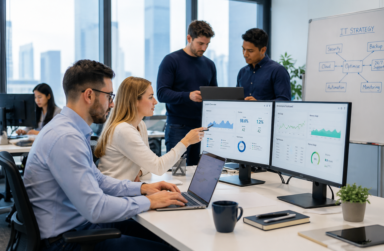 IT support engineer working on infrastructure in Dubai