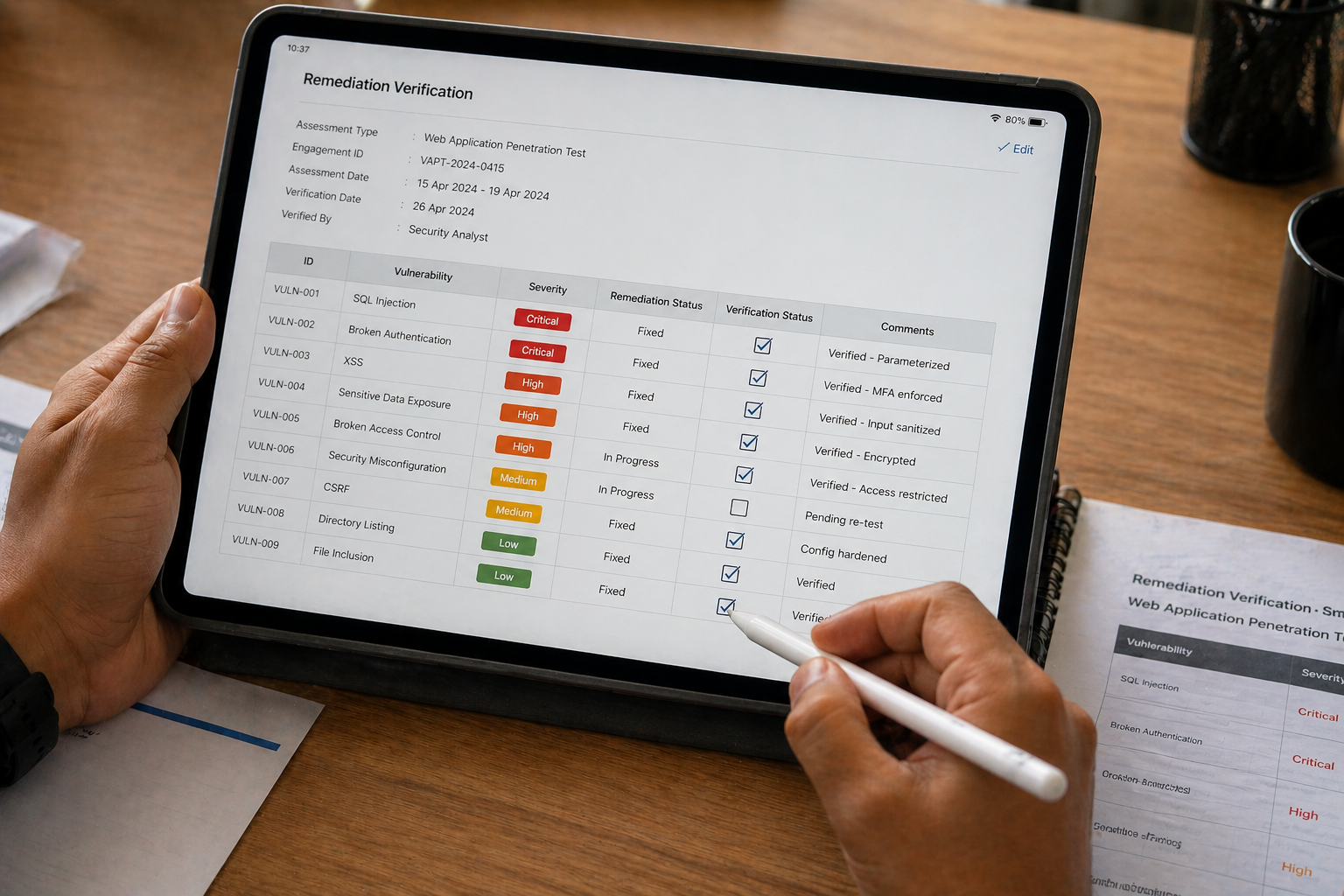 Remediation verification testing