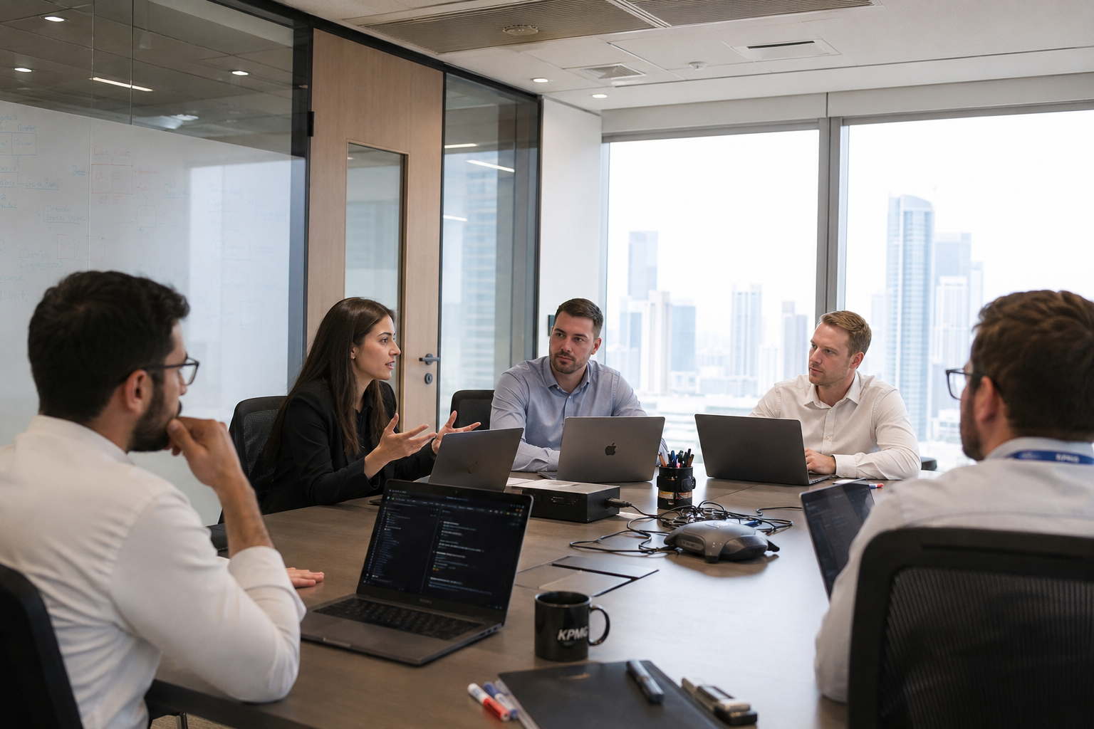 Cybersecurity team meeting