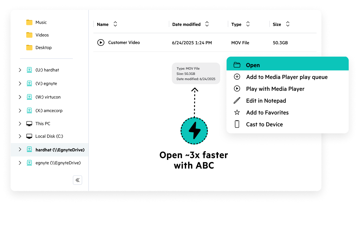 Egnyte Adaptive Block Caching for large cloud file server workflows