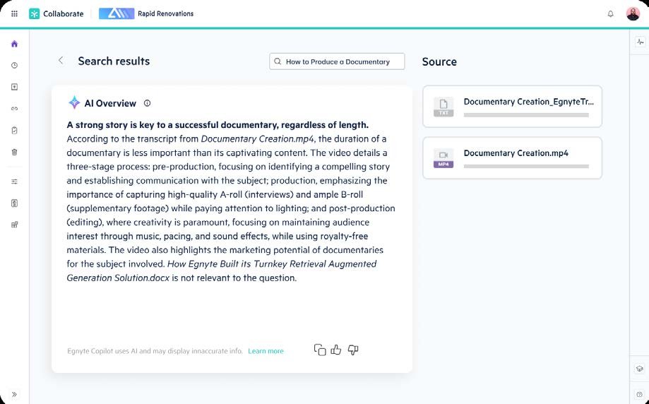 Official Egnyte AI-powered search interface for AI file content search Dubai teams