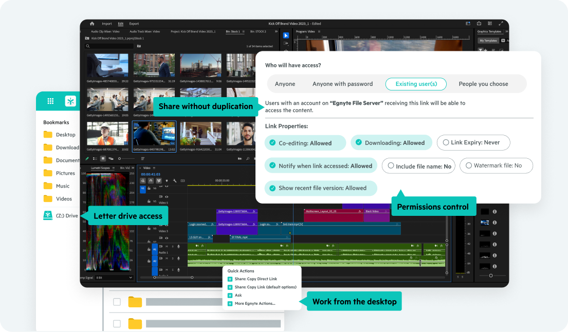 Egnyte file sharing permissions interface