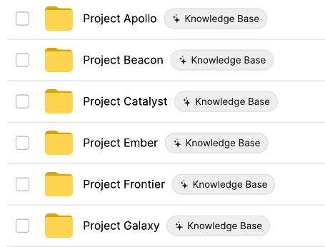 Official Egnyte folder interface configured as searchable knowledge bases