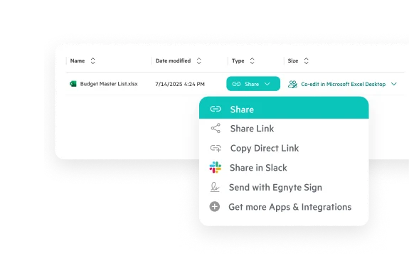 Official Egnyte enterprise collaboration workspace with governed access