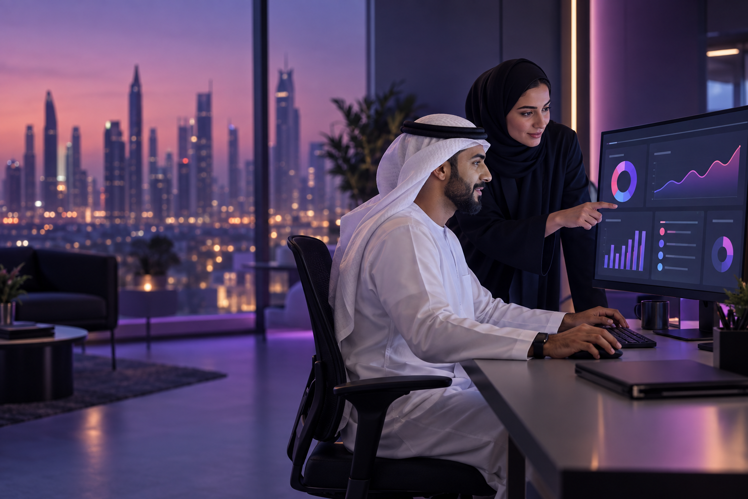 IT help desk software discussion in a Dubai office